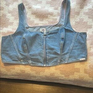 Lee x H&M Blue Denim Zippered Top